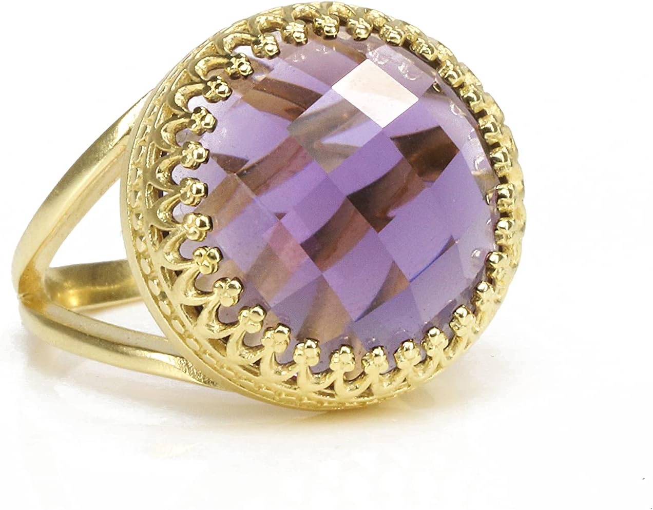 Attractive February Birthstone Ring - Purple Amethyst Ring in 925 Sterling Silver - Elegant Statement Rings for Women - Handmade - Choose your Size