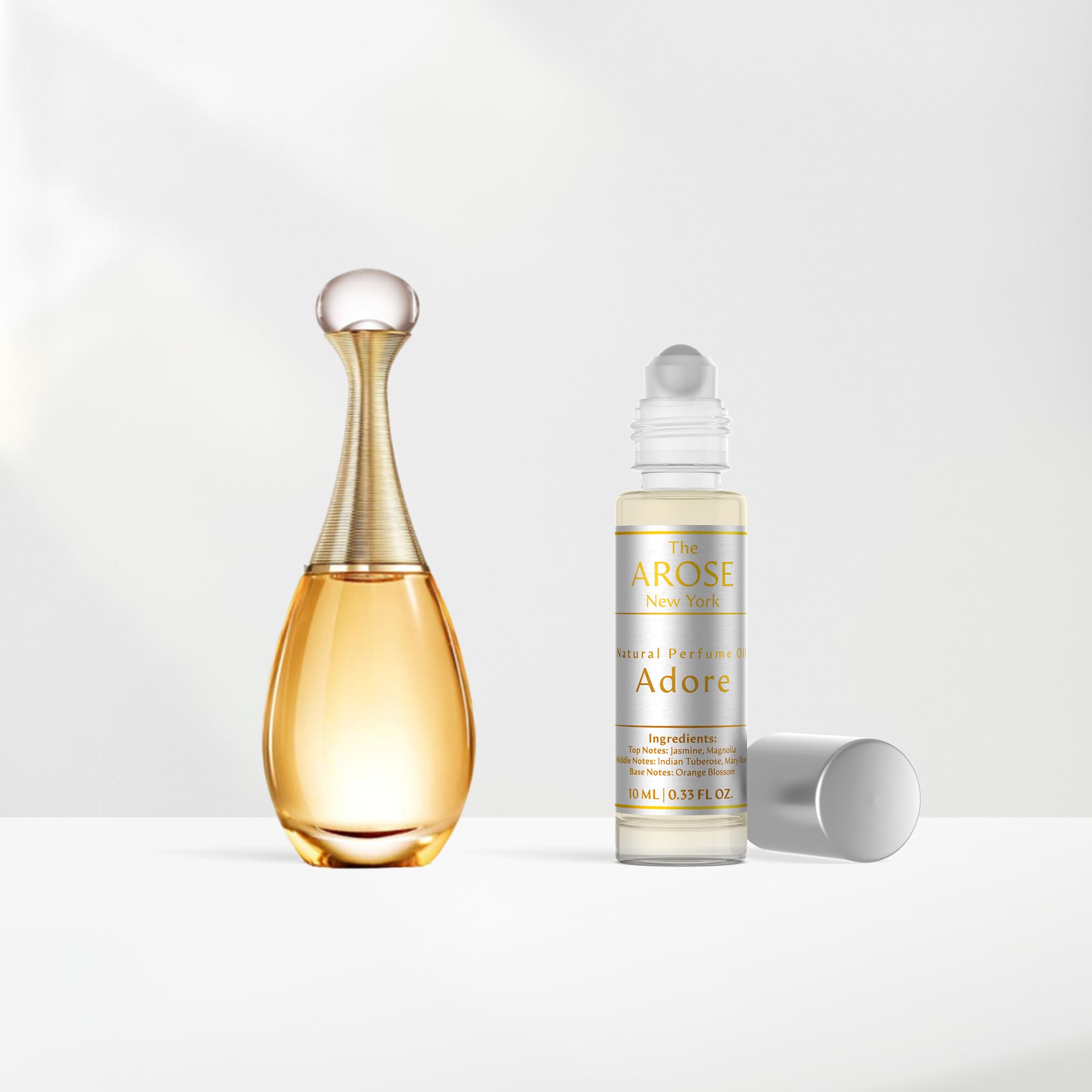 Adore Perfume Oil - The Arose New York, Alcohol-free, Vegan, Pocket Size, Travel Size, long-lasting, Fragrance Inspired by J'Adore - LARGE BOTTLE NOT INCLUDED 1 Bottle (10 ml)