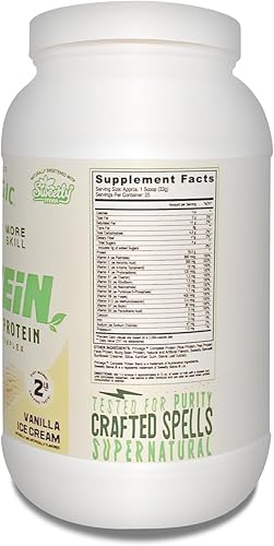 Miniatura 7 de Black Magic Protein - 2 libras - Caseína de huevo de suero de leche, enzimas, culturismo - con llavero Enbanc Health (helado de vainilla)