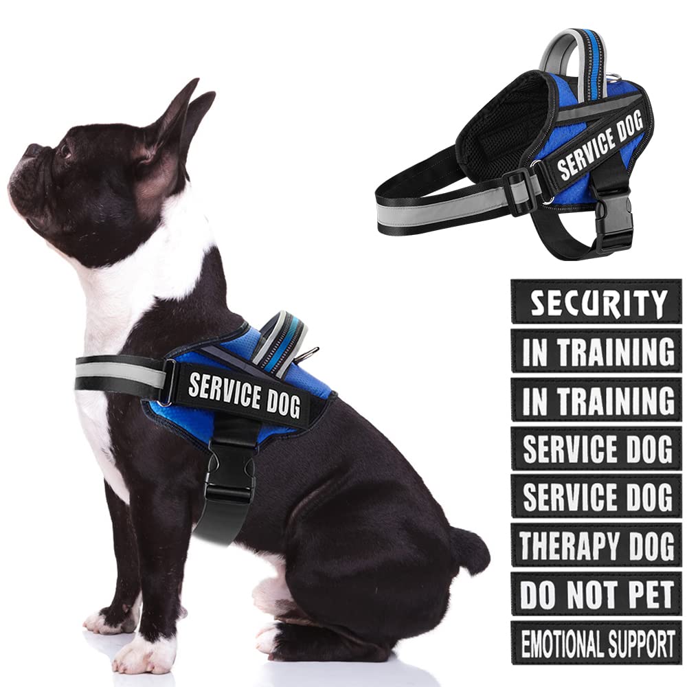 Dog Vest Harness and Patches Set, Animire in Training Service Dog Harness with 10 Dog Patches, Reflective Dog Vest with Handle for Small, Medium, Large, and Extra-Large Dogs