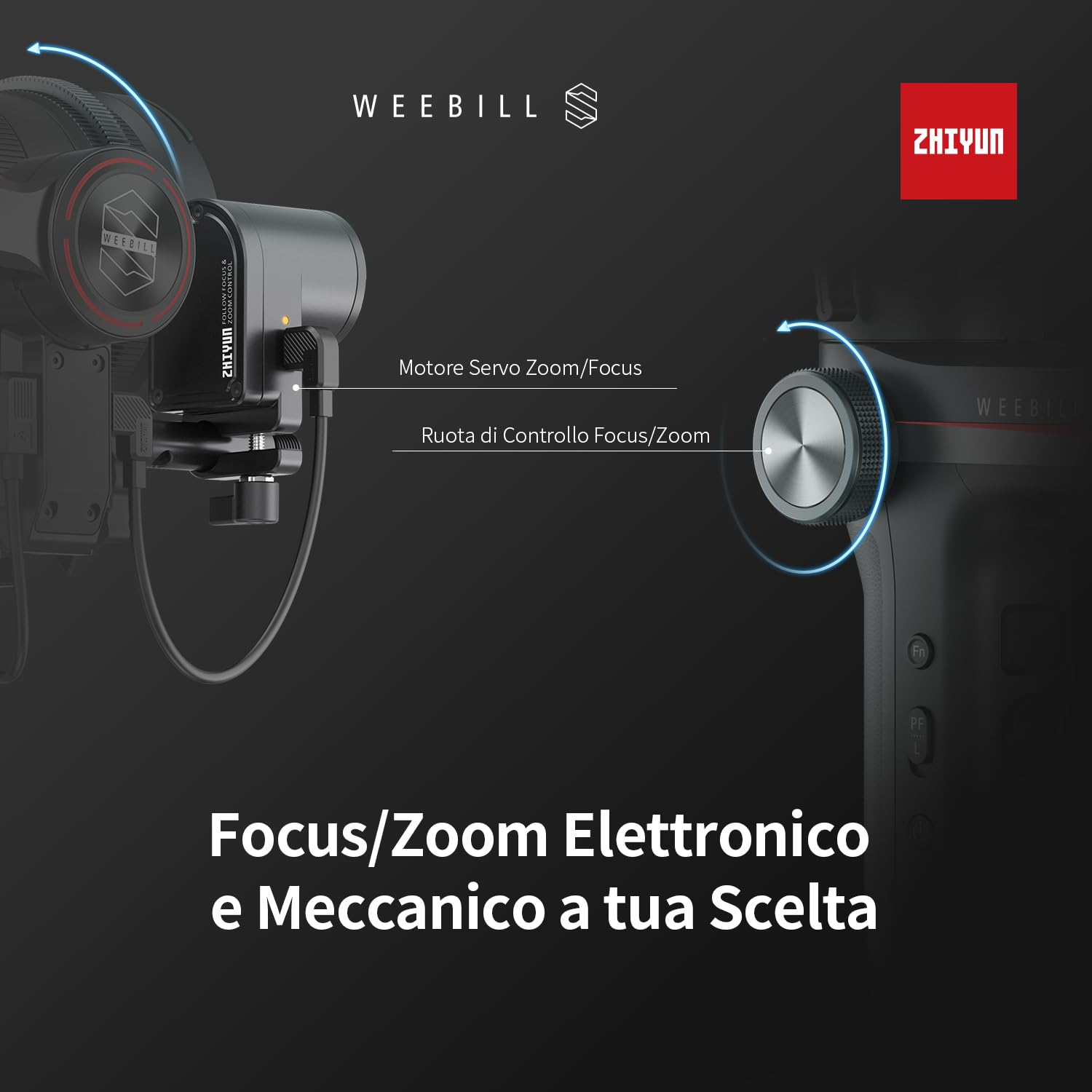 ZHIYUN Weebill S - Stabilizzatore per fotocamera, 3 assi Gimbal per fotocamera DSLR e mirrorless, design leggero, stabilità dinamica, disponibile per Canon/Sony/Panasonic/Nikon/Fujifilm