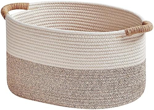 Amazon.com: JIA QAQ Square Cotton Rope Samll Baskets With Handles for ...