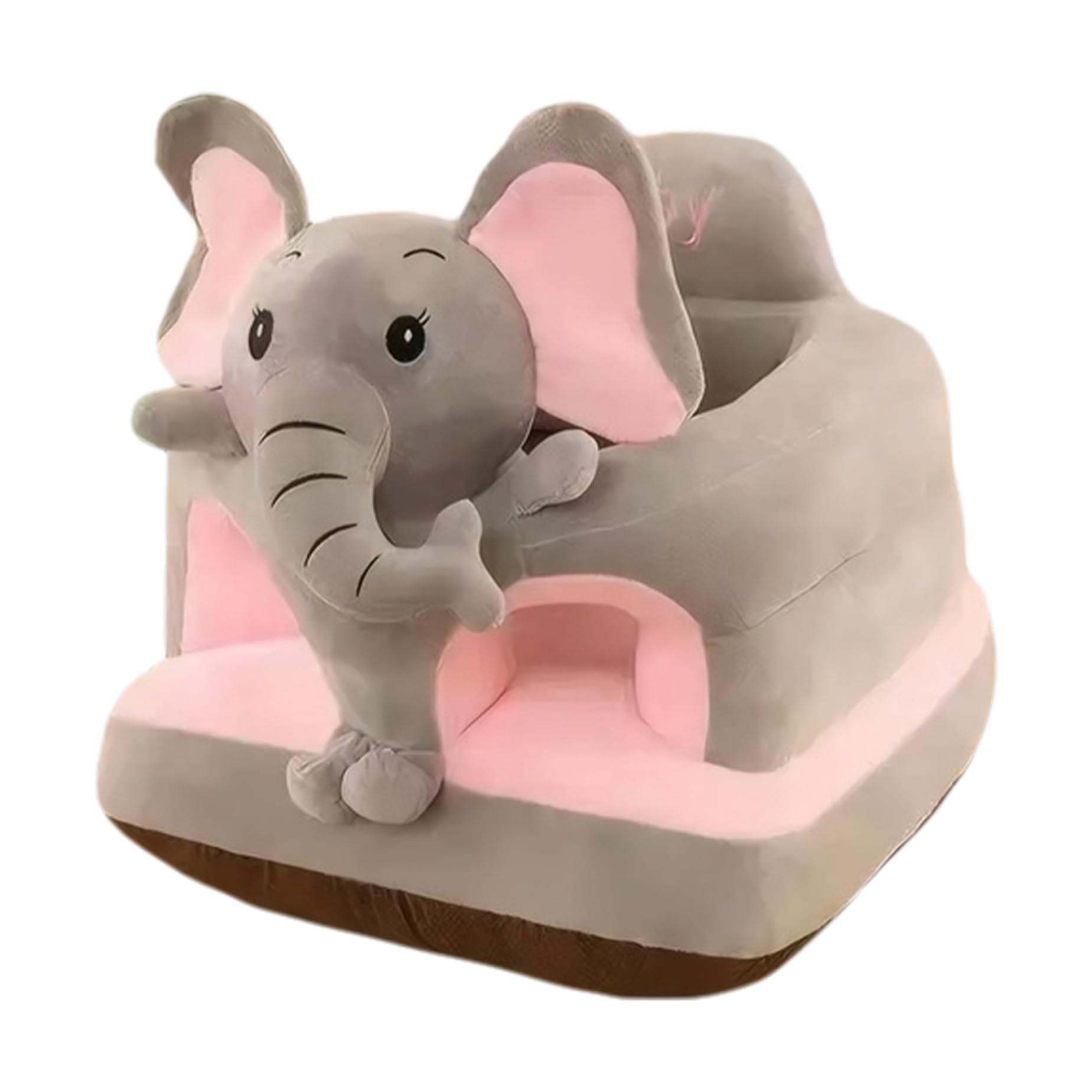 Seggiolone Sit Me Up Simpatico elefante grigio Seggiolone Sit Me Up da pavimento per bambino Seggiolino in peluche di supporto per bambini rimovibile e lavabile per la casa o il viaggio per l'uso quo