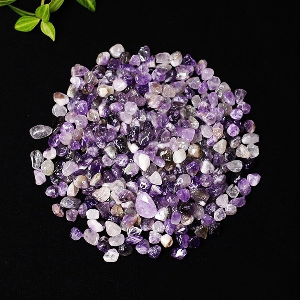 MDBJTCYZN Quartz Rock Debris Gravel Rough Raw Decorative Crystal Roll Block Stone Ornaments (Color : Amethyst, Size 50g)