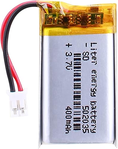 Litro 3.7V 400mAh 502035 Lipo batería recargable de polímero de litio batería de iones con JST PH 0.079 in conector
