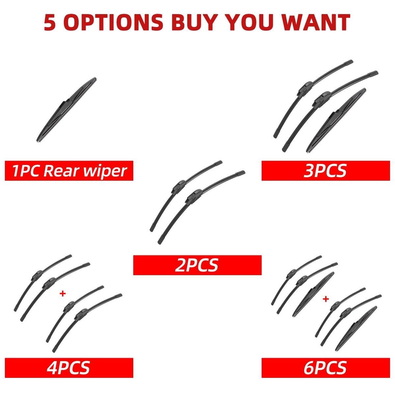 Pasuje do KIA Carnival 2015-2019 przednie tylne pióra wycieraczek szczotki akcesoria samochodowe 1/2/3/4/6 sztuk wycieraczki Silnik do wycieraczek przednich(4 PCS)