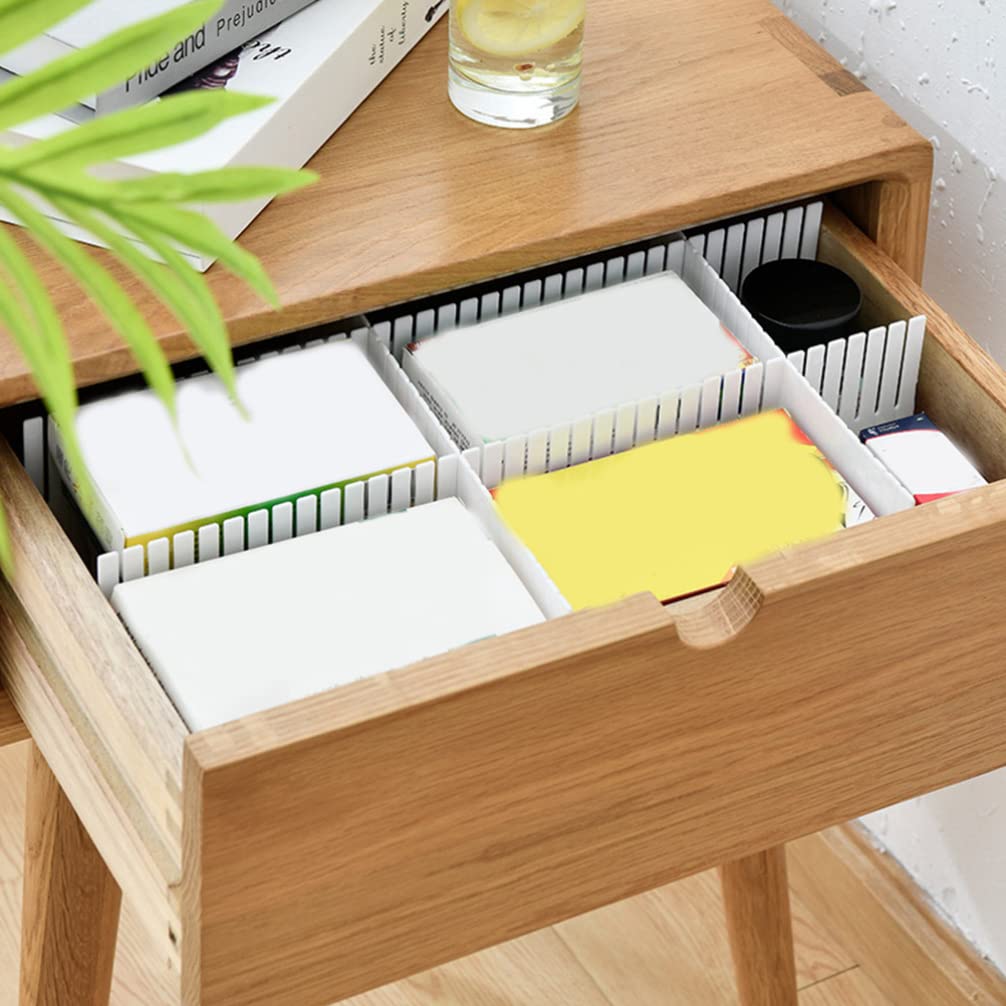 Divisorio per Cassetto Organizer 10 Pezzi in Plastica Bianca | 38x11cm, Configurazione Libera, Separa e Sistema gli Scomparti, per Casa e Asciugamani