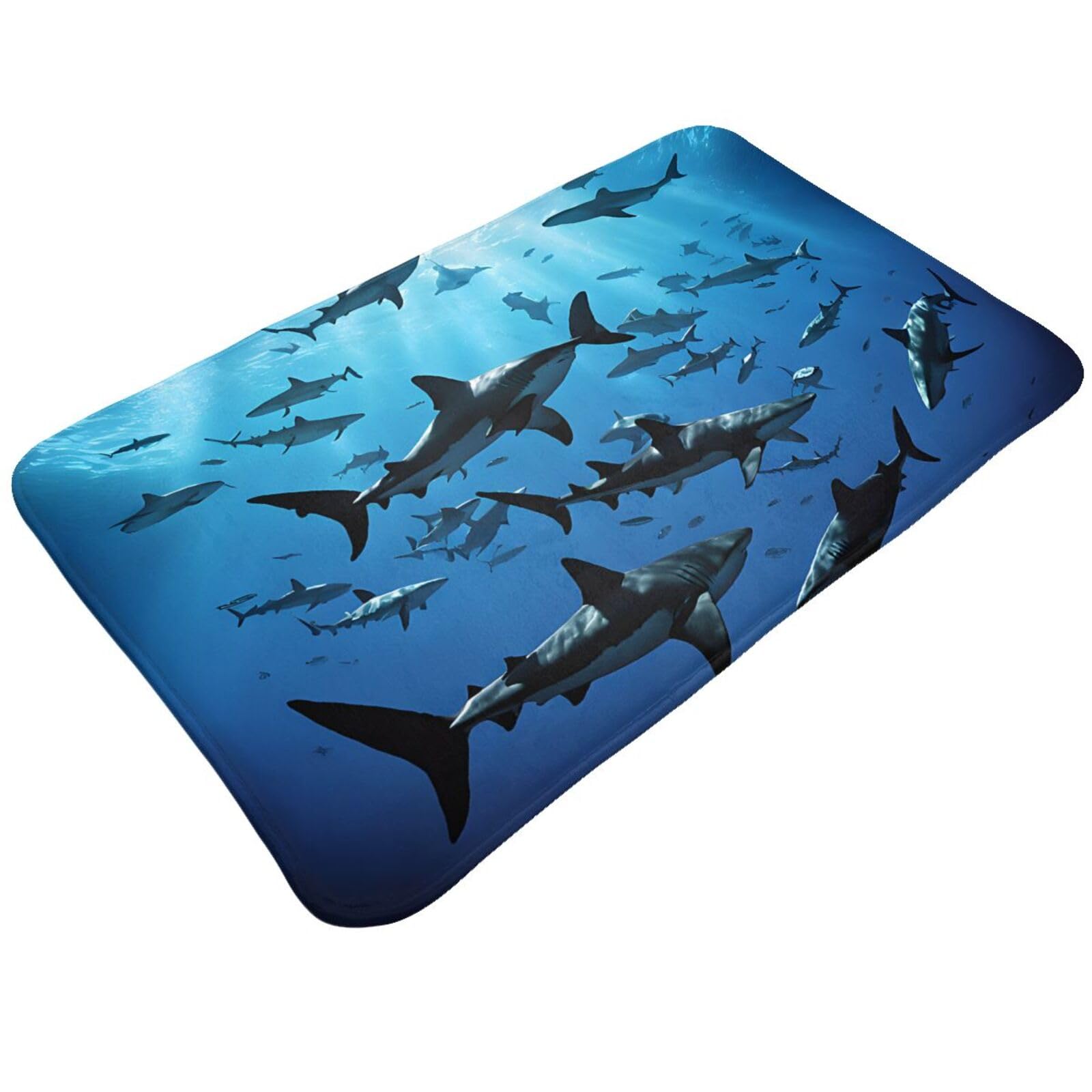 Hammerhead Sharks Print Living Room Bathroom Kitchen Anti Slip and Absorbent Carpet, Indoor Entrance Door Muddy Floor Mat, Ultra Soft Washable Carpet 21x31.5 Inches