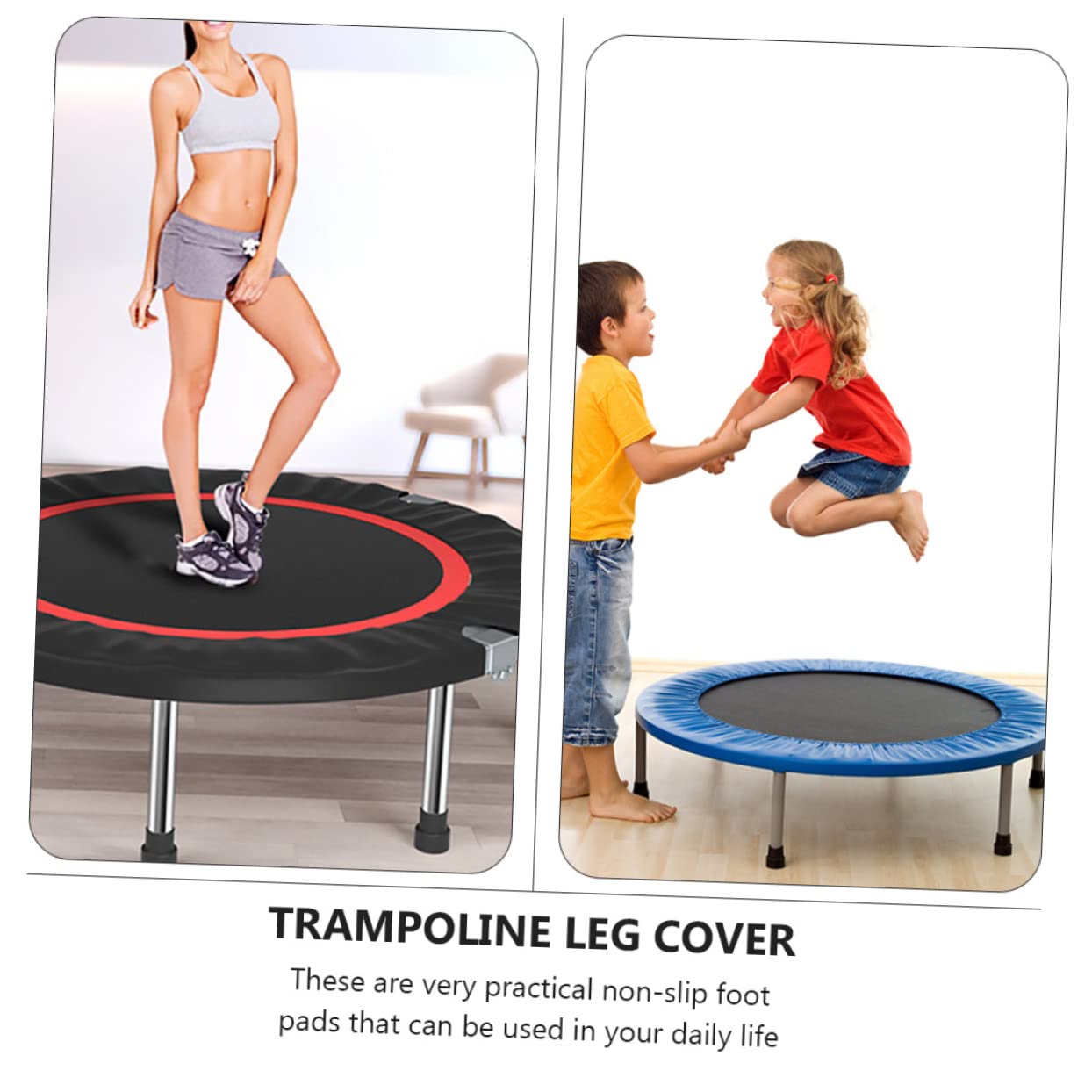 Mipcase 4sets Trampoline Accessories Non-Slip Mats for Legs Pads Noise Reduction Covers Indoor Trampoline 6pcs*4