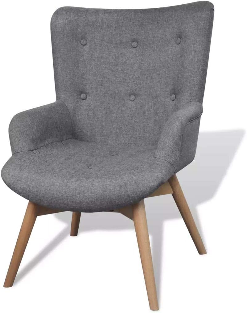 Armchair with Footstool, Retro Upholstered Chair, Armchair, Relaxing Chair, TV Chair, Living Room Chair with Stool, Living Room Fabric Chair, 57 x 68.5 x 87.5 cm