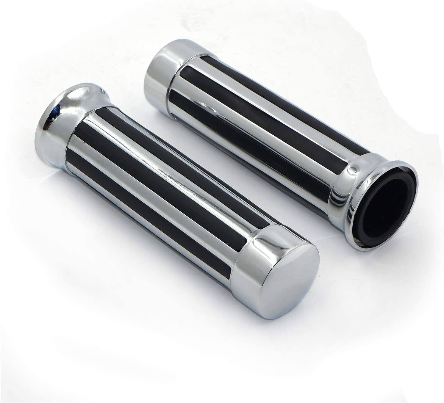 HONGK- Motorcycle 7/8''Hand Grips Compatible with Bike Chromed [B01C0SSUZG]