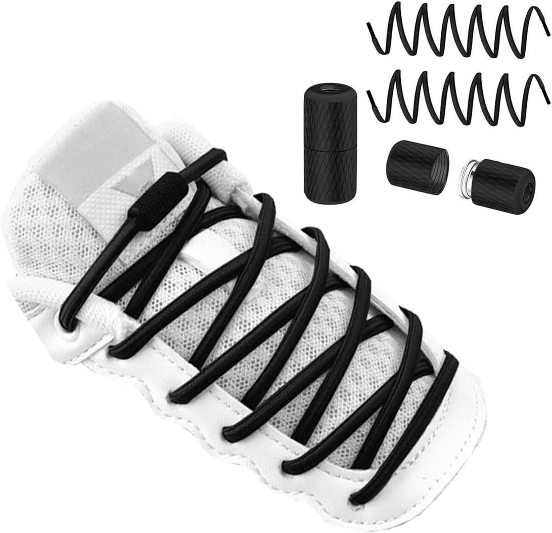 No Tie Shoelaces for Adults Elastic Shoe Laces for Sneakers Stretchable Flat Round Tieless Shoelaces for Kids