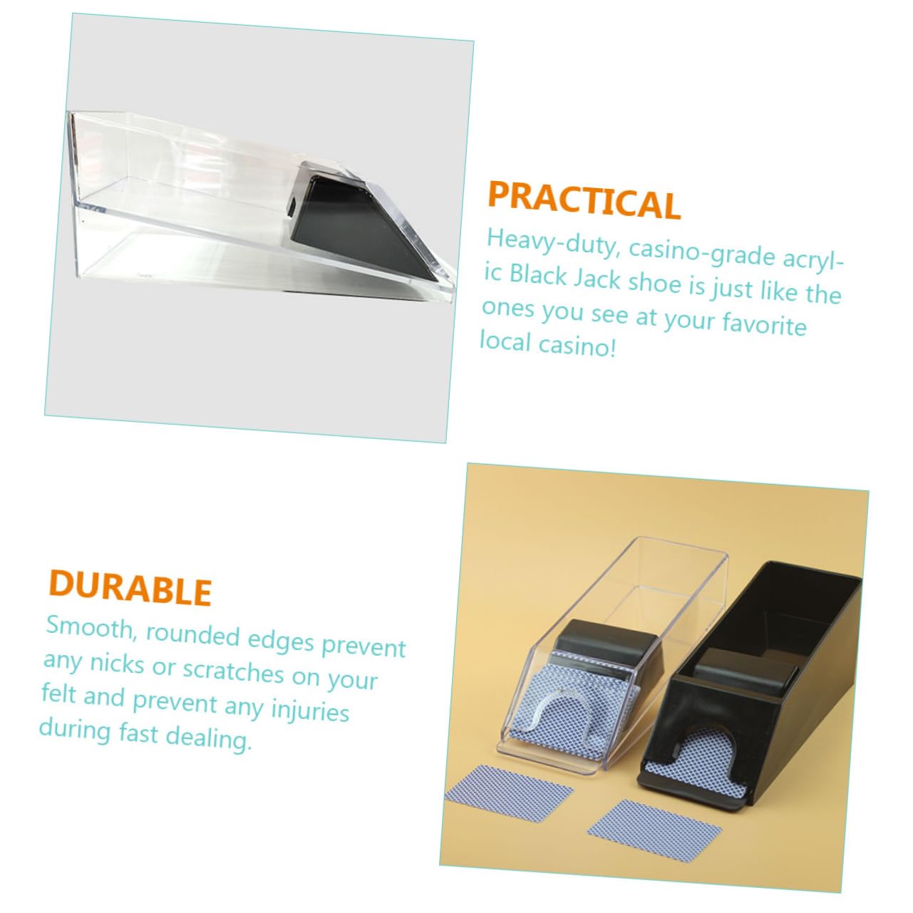 UPKOCH Distribuidor de Cartas Zapato Portátil Reutilizable Tarjeta Acrílica Resistente al Desgaste Repartidor de Tarjetas Multifunción para Mesa Casa