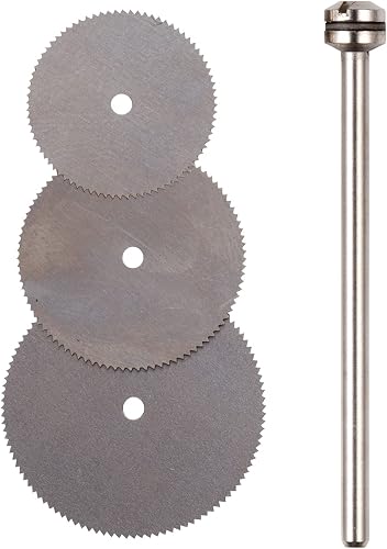 No. 28830 Small Diameter Round Saw Blade Set with Shaft [Blade Diameter 0.06, 0.75, 0.07 inch (16, 19, 22 mm), Thickness 0.004 inch (0.1 mm), Shaft Diameter 0.09 inch (2.35 mm)