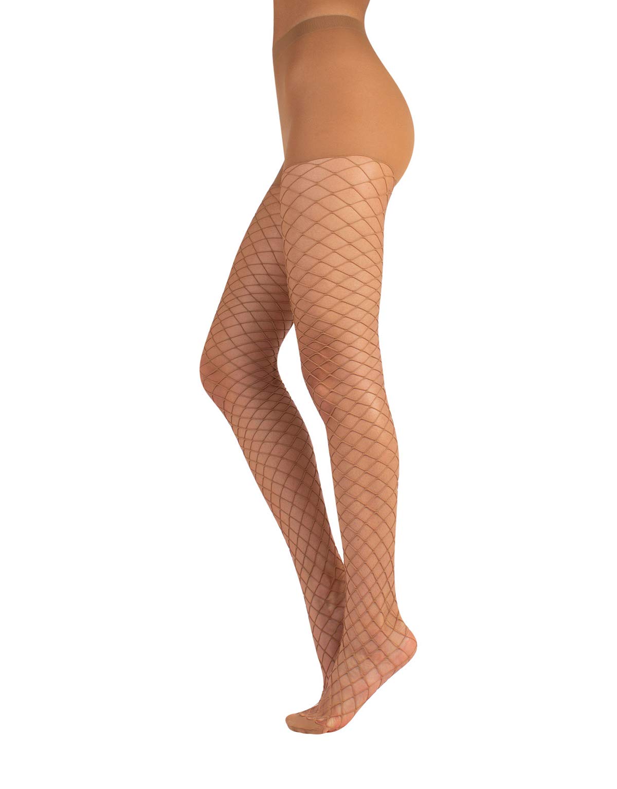 CALZITALY Mallas De Malla Para Mujer | Medias De Red Latinas Profesionales | Piel, Negro | S, M/L | Hecho En Italia, Negro