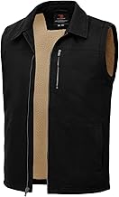 TBMPOY Men's Winter Vest Casual Sherpa Fleece lined Full Zip Lightweight Vest Outerwear Warm Cotton Travel Jackets