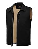 TBMPOY Men's Winter Vest Casual Sherpa Fleece lined Full Zip Lightweight Vest Outerwear Warm Cotton Travel Jackets