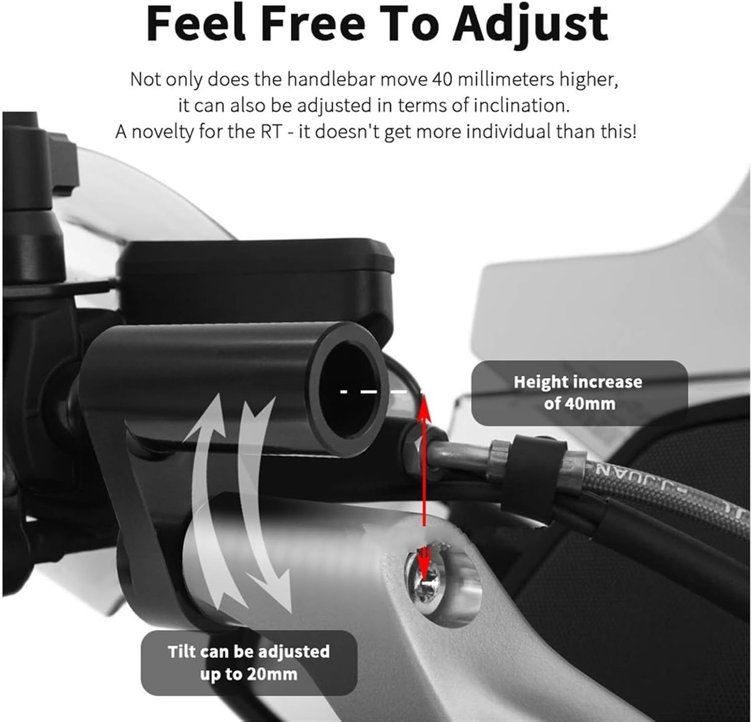 Bar Mount Handle Clamp Rise Block Motorcycle Accessories Handlebar Riser Clamp for BMW for R1250RT R1200RT LC 2014- Handle Bar Drag Extend Adapter Handlebar Risers for Motorcycle