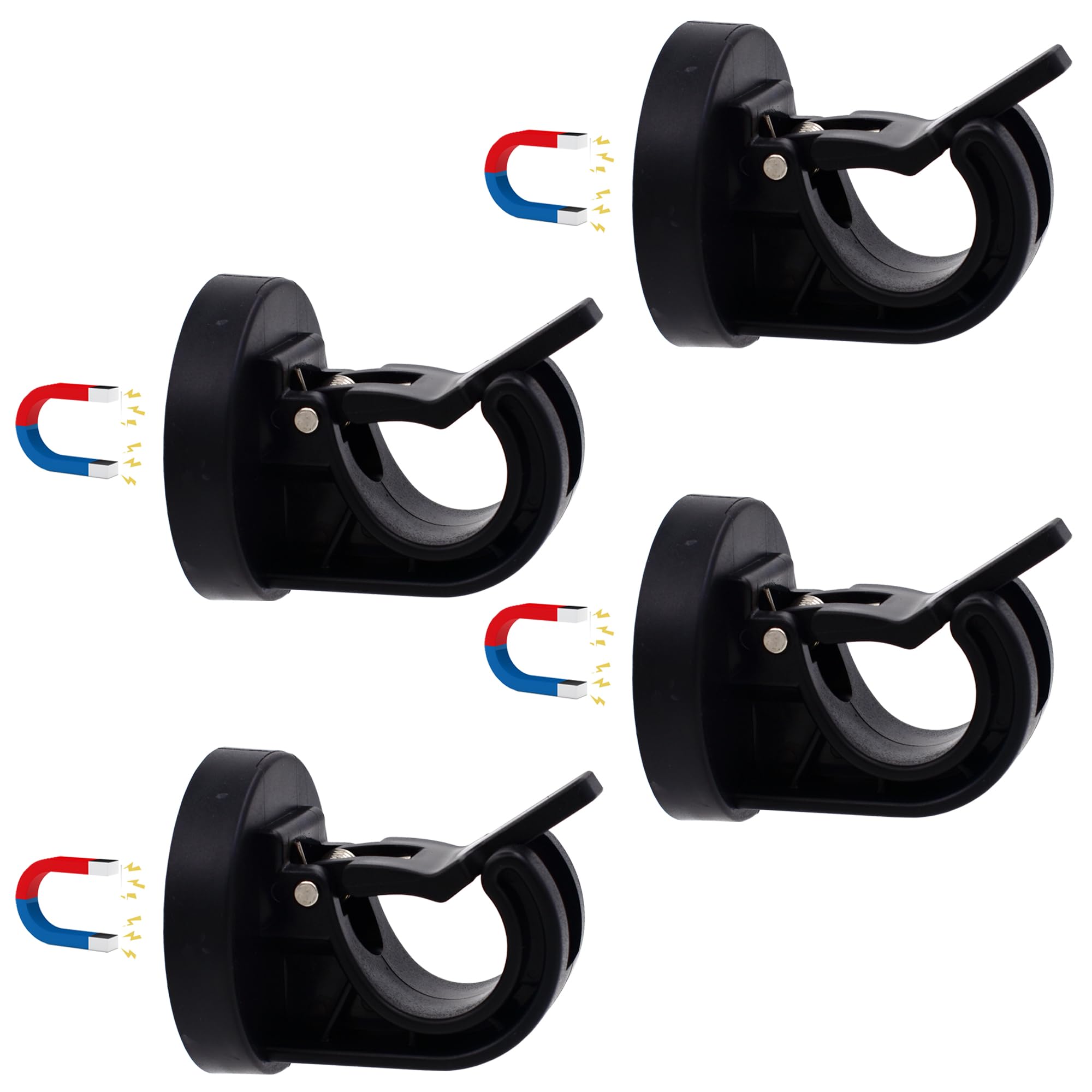 Photo 1 of YYST Magnetic Curtain Rod Bracket-NO Rod , Towel Bar Bracket , No Drill Curtain Rod Holder for Poles of 0.4~0.86 Inch (Black X 4)