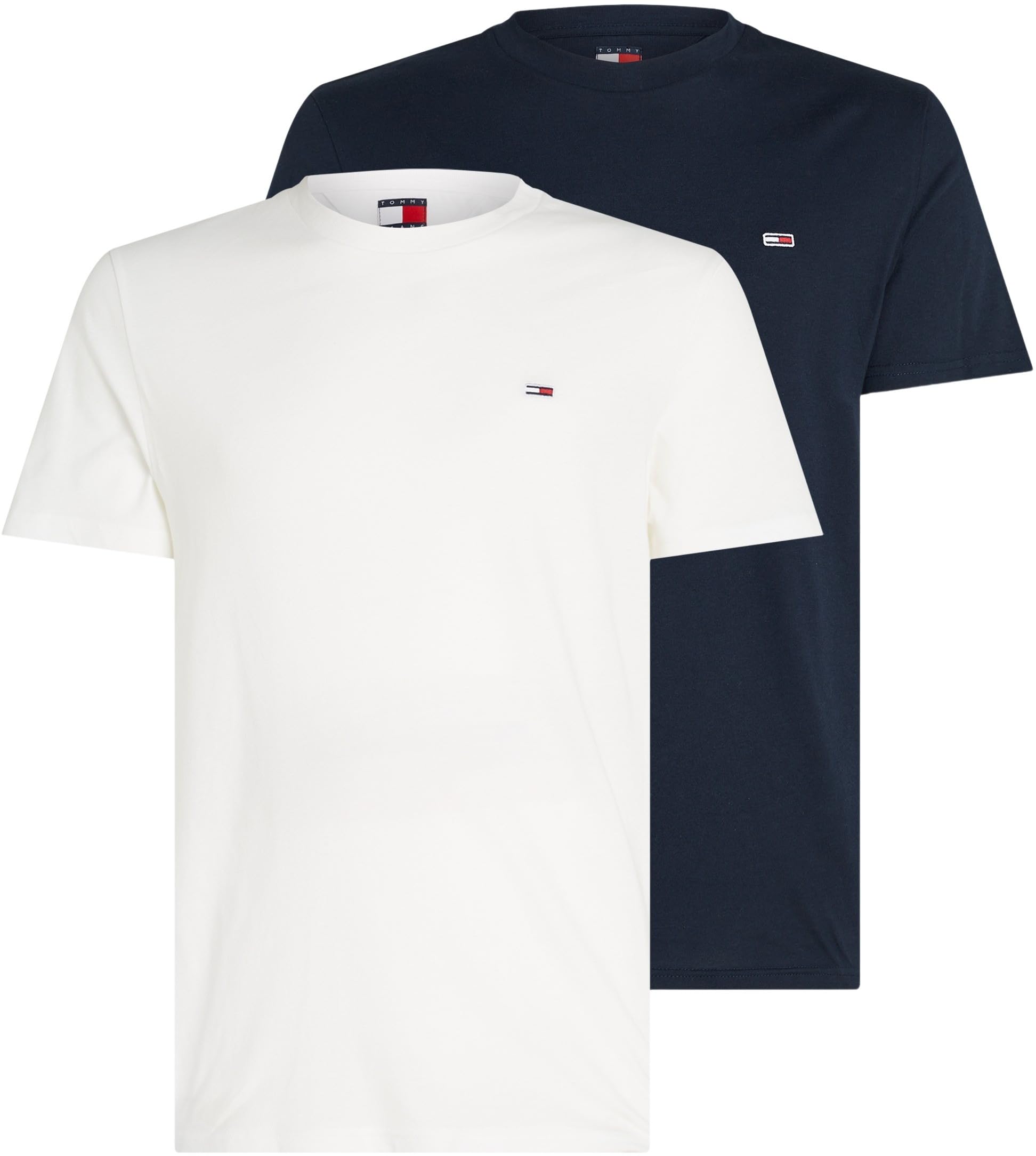 Tommy Jeans Men's TJM Xslim 2Pack Jersey Tee Ext Dm0Dm20687 Other Tops, Blue (Dark Night Navy/Ecru), XXL