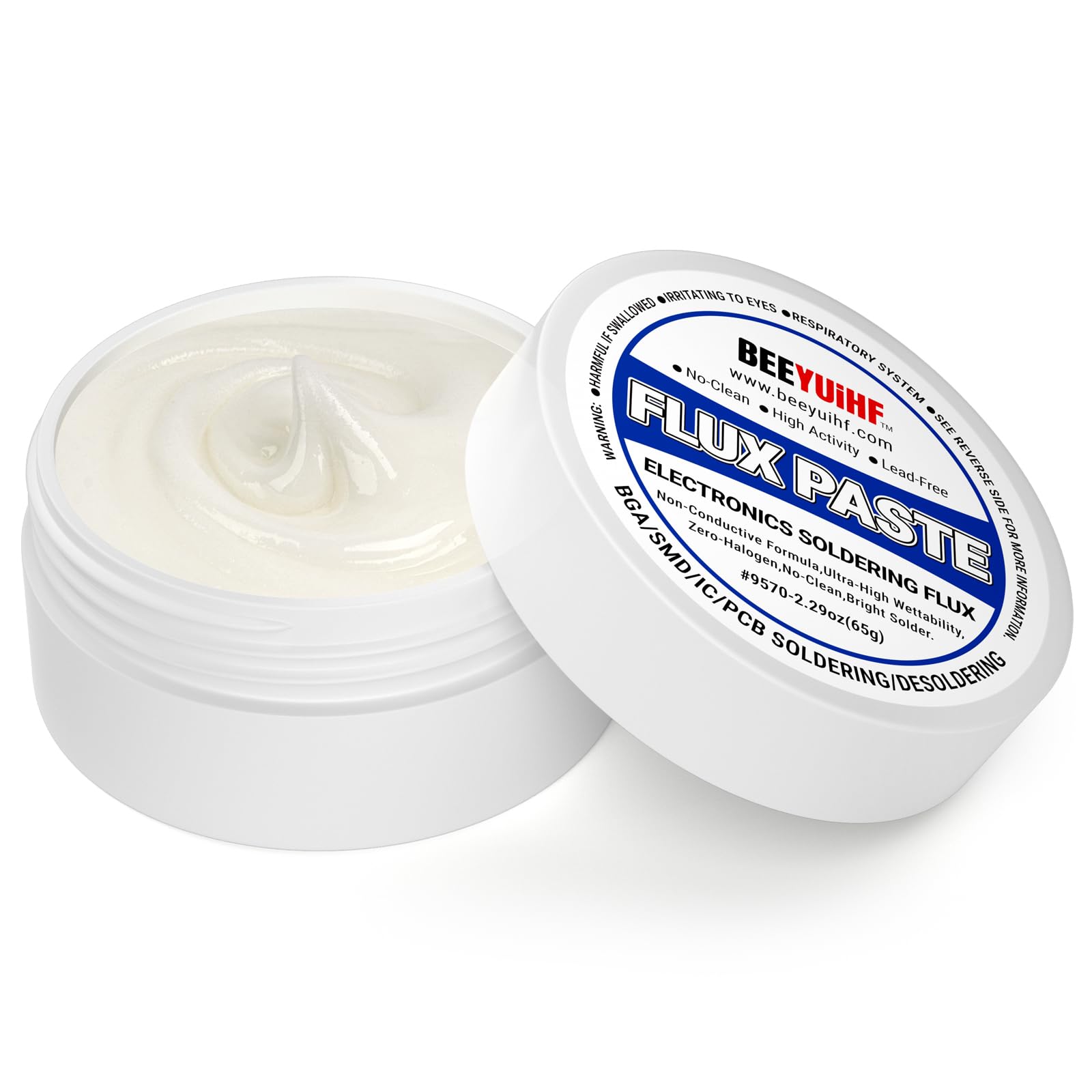 BEEYUIHF 9570 Rosin Soldering Paste Flux For Electronics, No Clean Flux for Circuit Boards Electrical Repairs and Copper Electrical Wire (2.29oz Jar)
