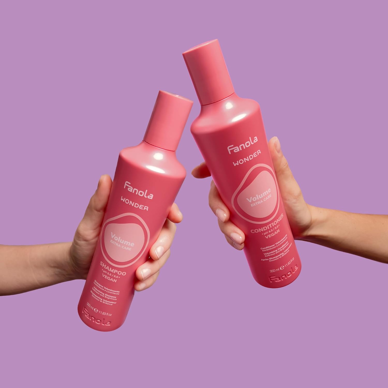 Fanola Wonder Volumizing Conditioner for Fine Thin Hair - Detangling Hair Conditioner for Women & Men - Lightweight Vegan Formula - Brightens & Softens Strands (1000 ml) - Image 4