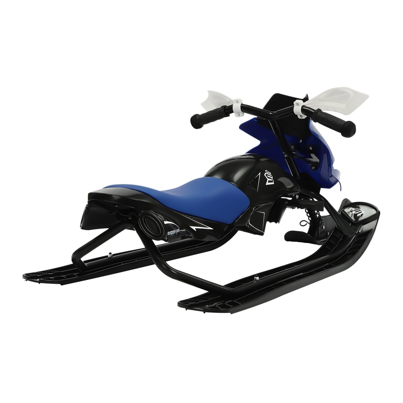 Slitta da neve con freno, corda di trazione, ammortizzatore, fino a 80 kg, blu