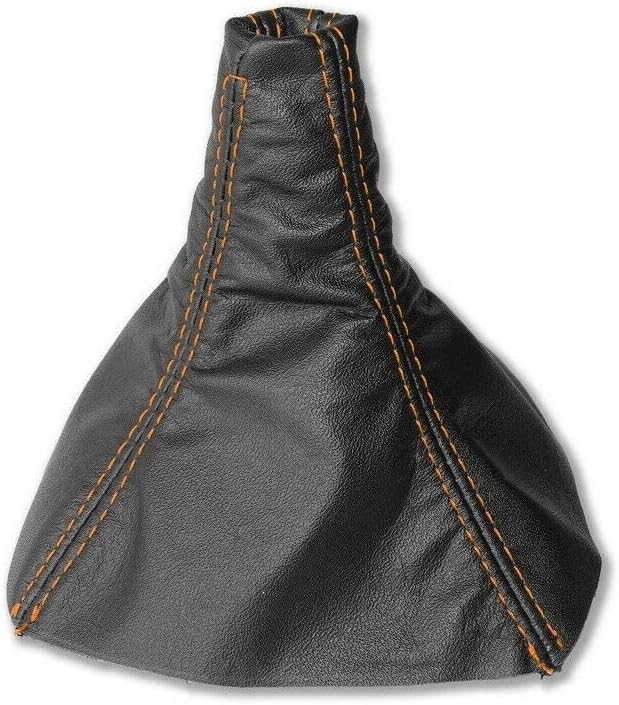 Ltd Shift Boot Compatible with Ford Mondeo MK5 Leather Orange Stitching