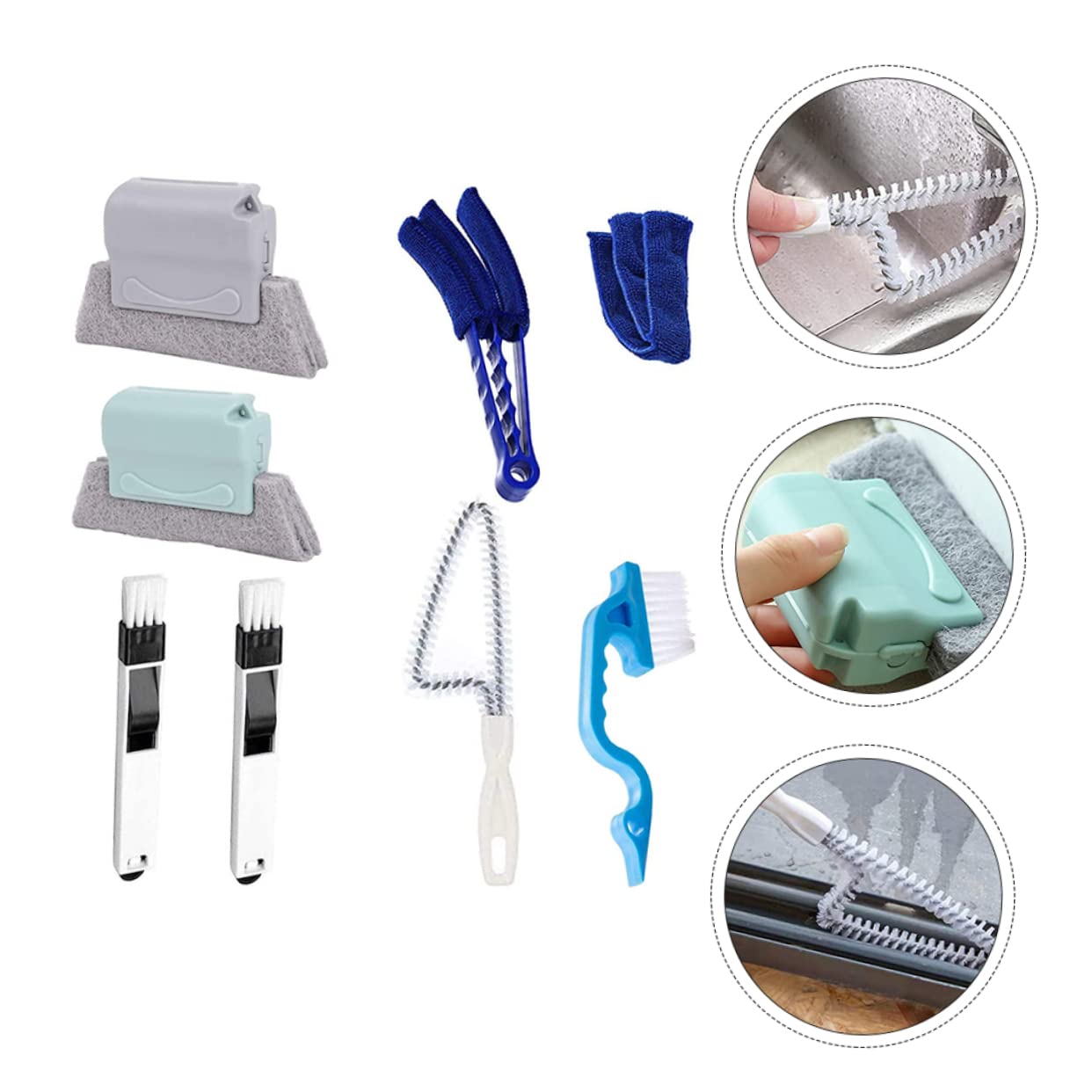 8piezas Cepillos para Limpiar Persianas y Ventanas Cepillos De Mano para Limpieza De Esquinas y Ranuras para Ventilación De Aire Acondicionado Limpiador De Teclados Plumero para Co