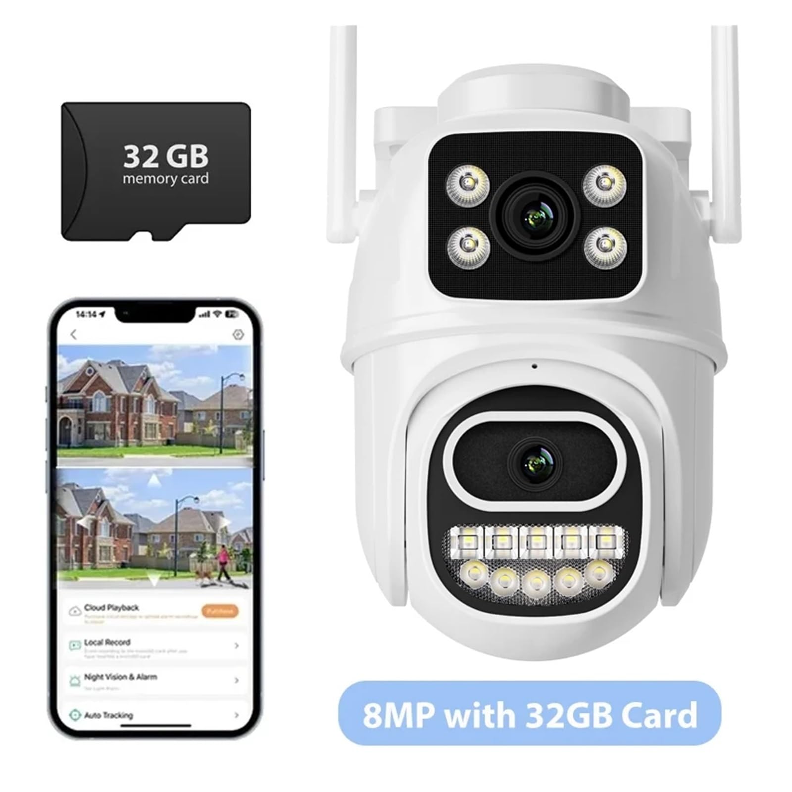 Caméra extérieure WiFi 12MP 6K PTZ