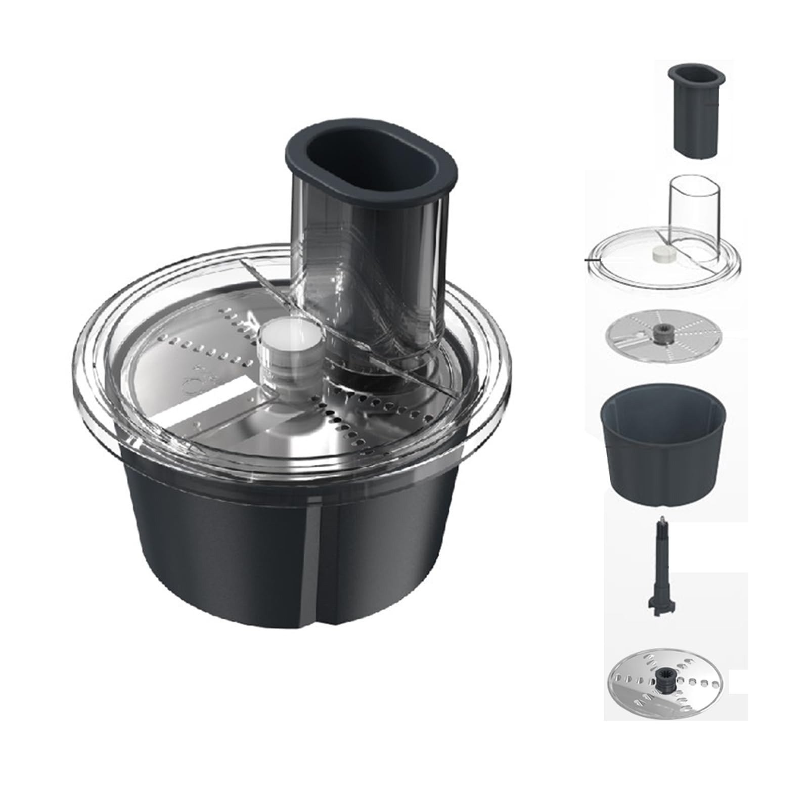 Kit de Cortador de Recipiente de Procesador de Alimentos, Disco Accesorio de Rebanado y Rallado de Batidora para Thermomix TM 5 TM 6