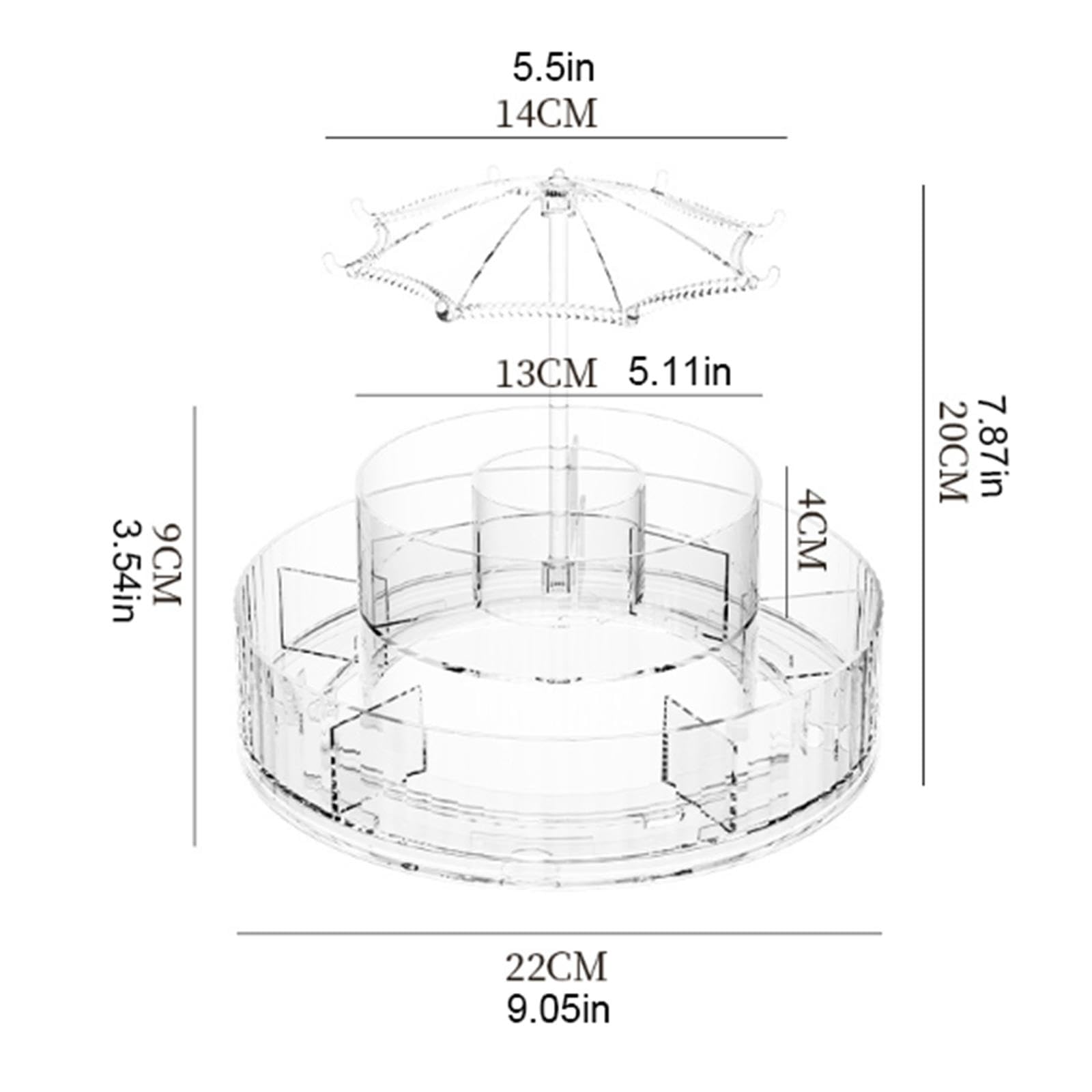 Organizador y Almacenamiento de Maquillaje Giratorio, Vitrina de Acrílico para Cosméticos, Organizador Giratorio para El Cuidado de La Piel, Soporte Multifunción para Brochas de Maquillaje