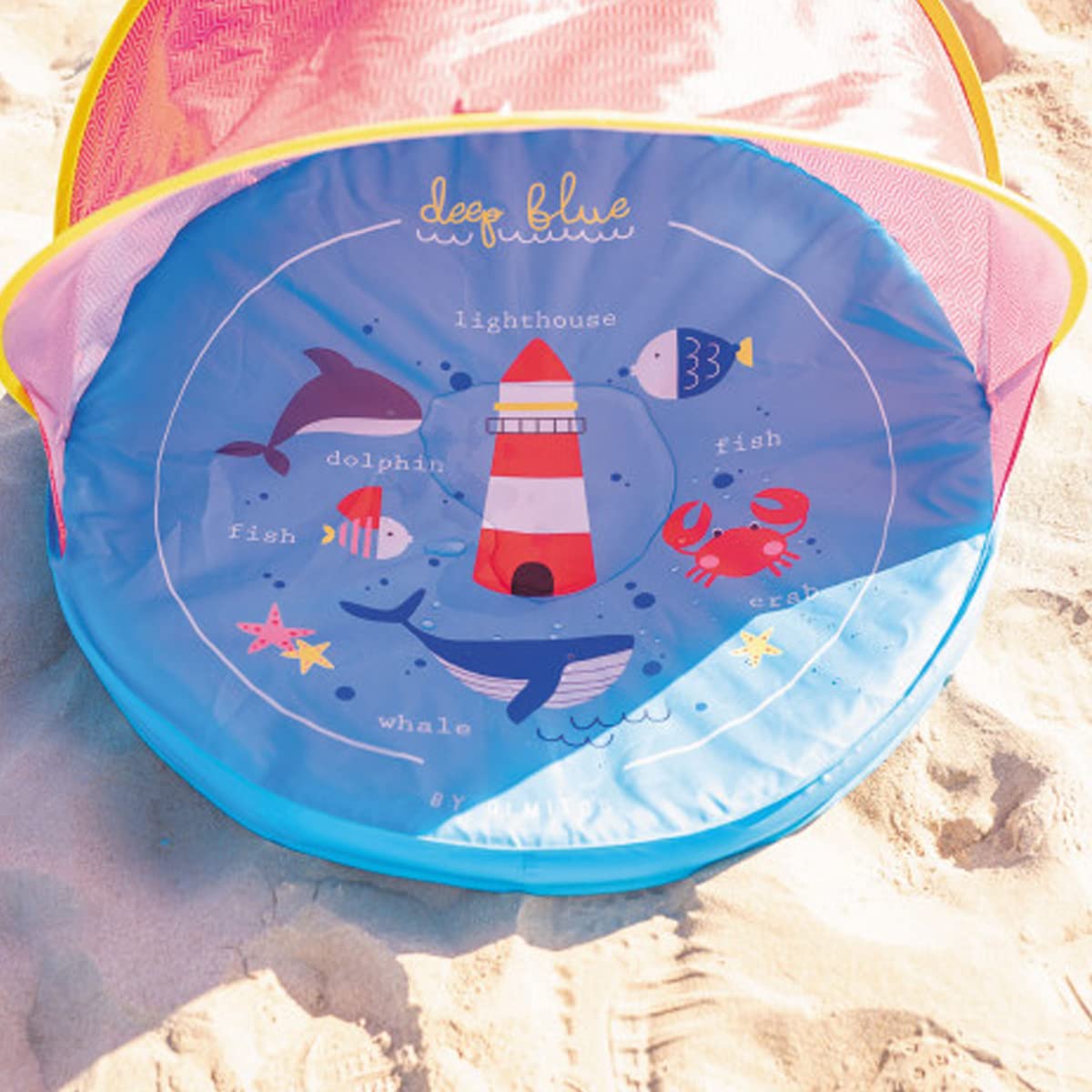 Olmitos – Tienda Pop UP de bebé para Playa y jardín– Manta/Parasol Protector de Sol y Viento – Plegable Compacto Muy Ligero – Incluye Funda y Ganchos para el Suelo