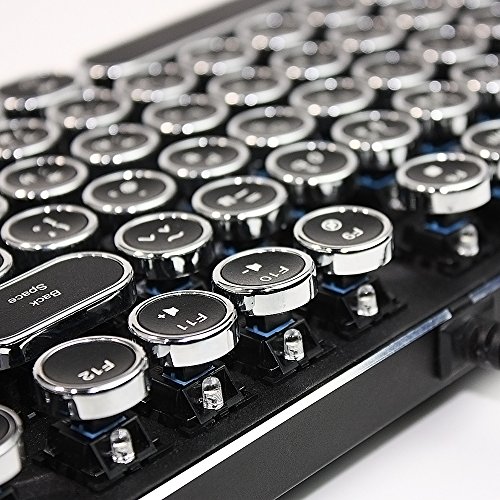 HKW タイプライター風メカニカルキーボード 青軸 104キー USB有線 日本語キーボード WE-TYPKB-JP の商品画像 2