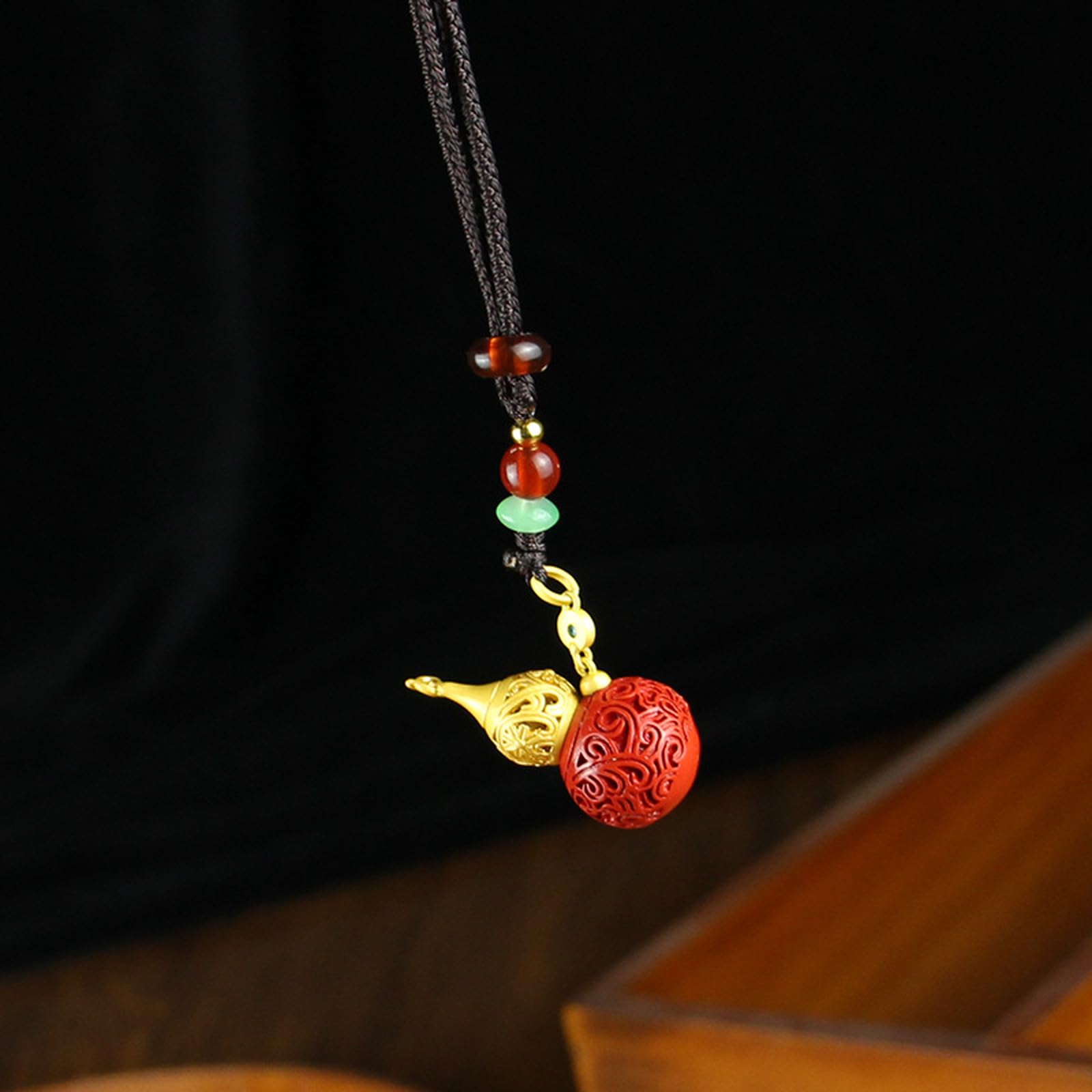 NBKLSWSUI Handmade Brass Gourd Pendant Sculpture For Men's Office Desk&man Cave Vintage Decor Unique Feng Shui, 2