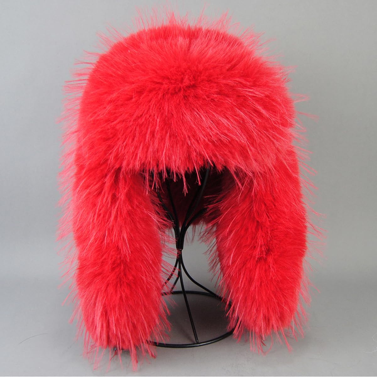 Unisex Faux Fur Trapper Hat, Winter Warm Russian Ushanka Trooper Cold Weather Ear Flaps Hat for Men Women