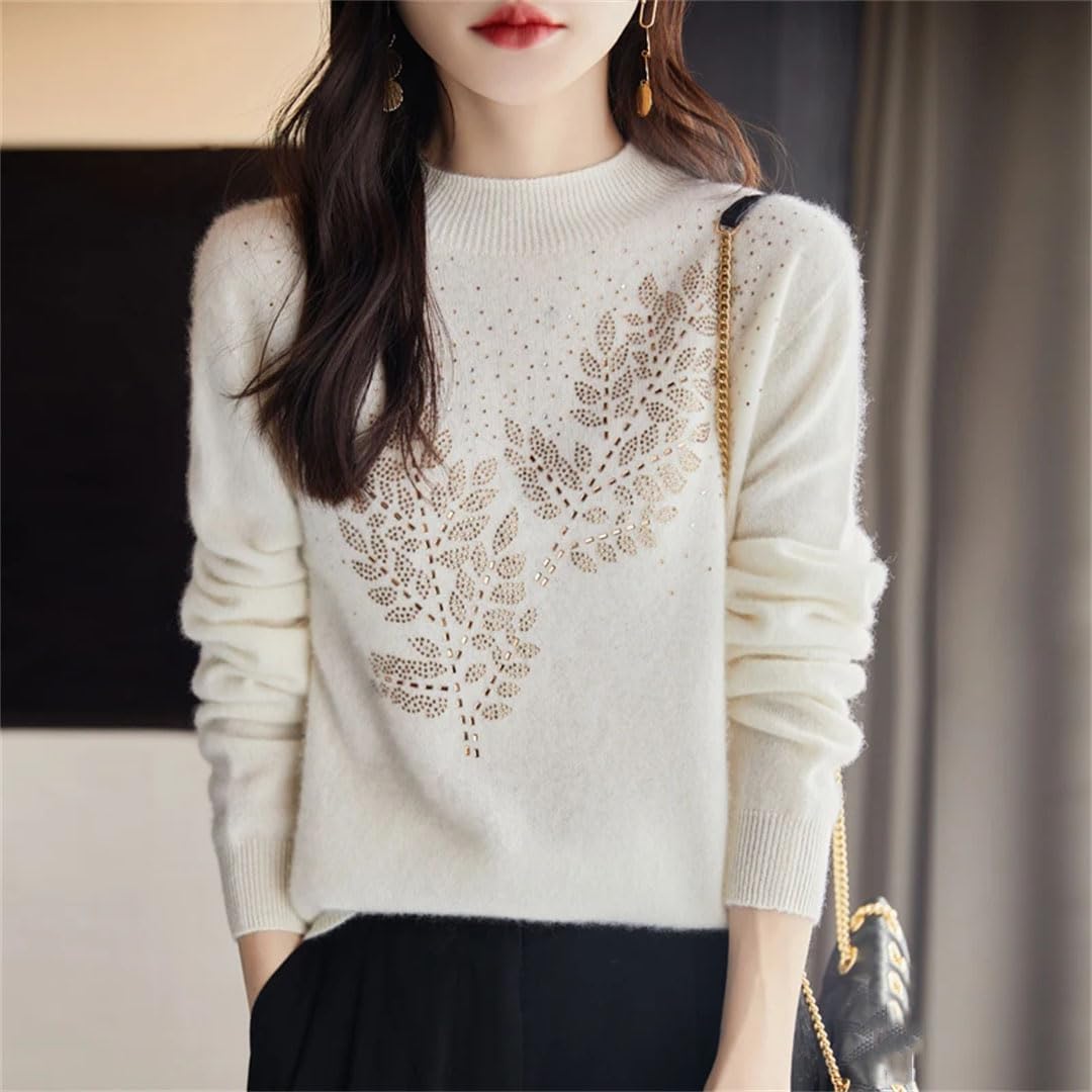 Maglione da donna autunno inverno lana girocollo manica lunga casual caldo maglione sottile