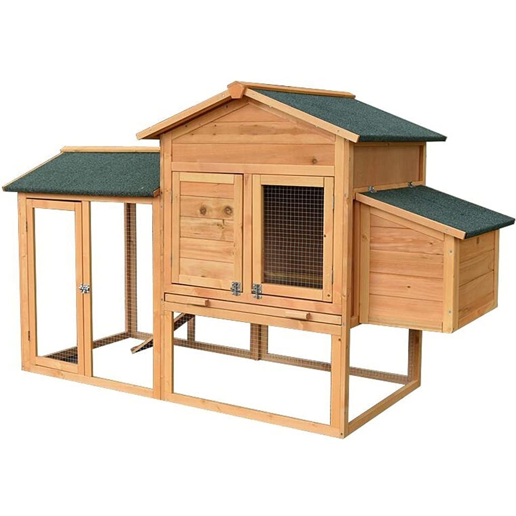 Amazon Co Jp 鶏用ケージ2層屋外木製鶏小屋 鶏小屋 8羽の鶏用鶏小屋 ランプ付き家禽ケージ ウサギバニーケージ犬猫リスハムスター用 115インチ Color Primary Color 168 75 103cm ペット用品