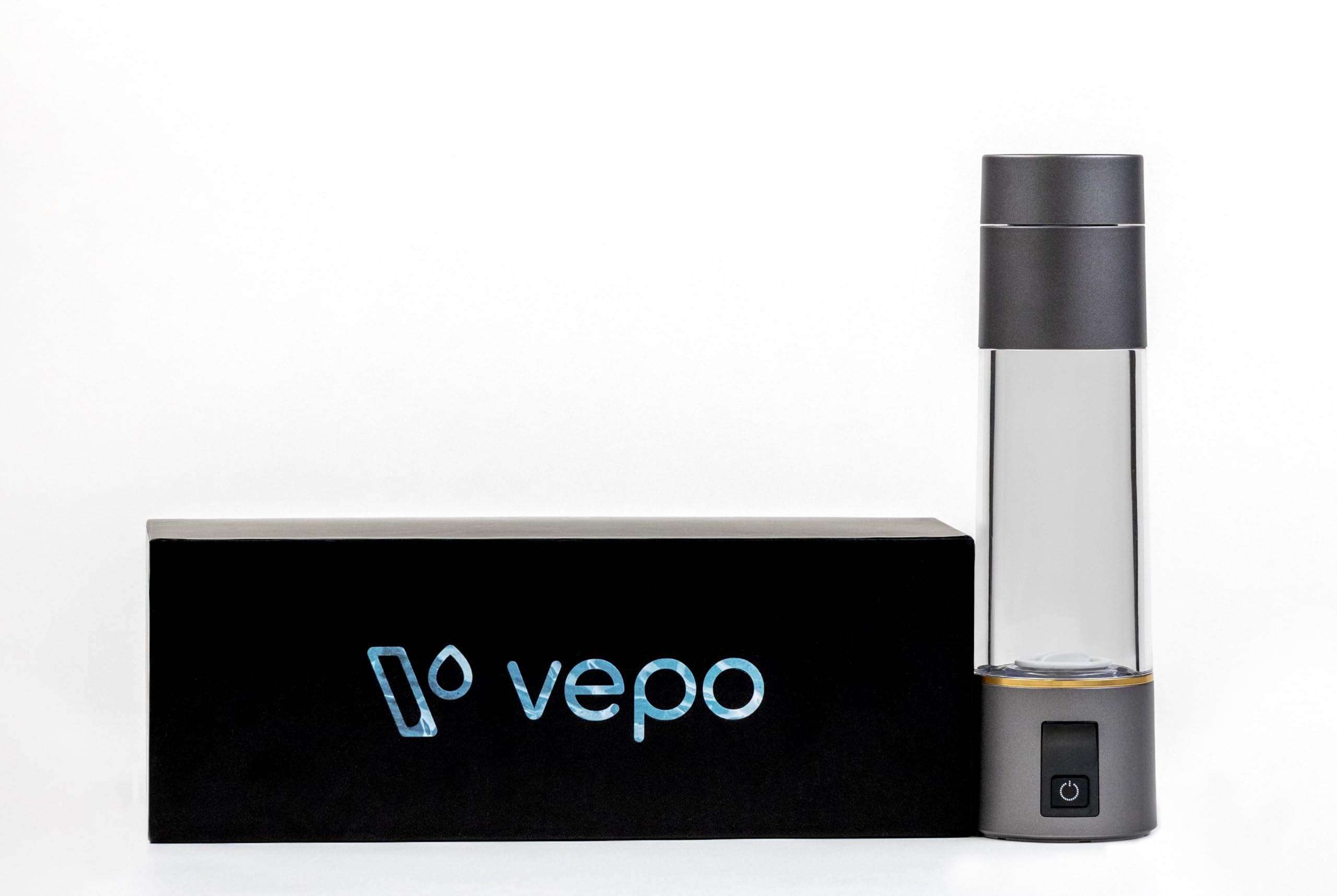 Vepo: The Ultimate on-The-go Hydrogen Water Bottle - 4000ppb High Output, Odorless & Chlorine-Free, Advanced PEM/SPE Technology, Durable, and Rechargable (Slate Gray)