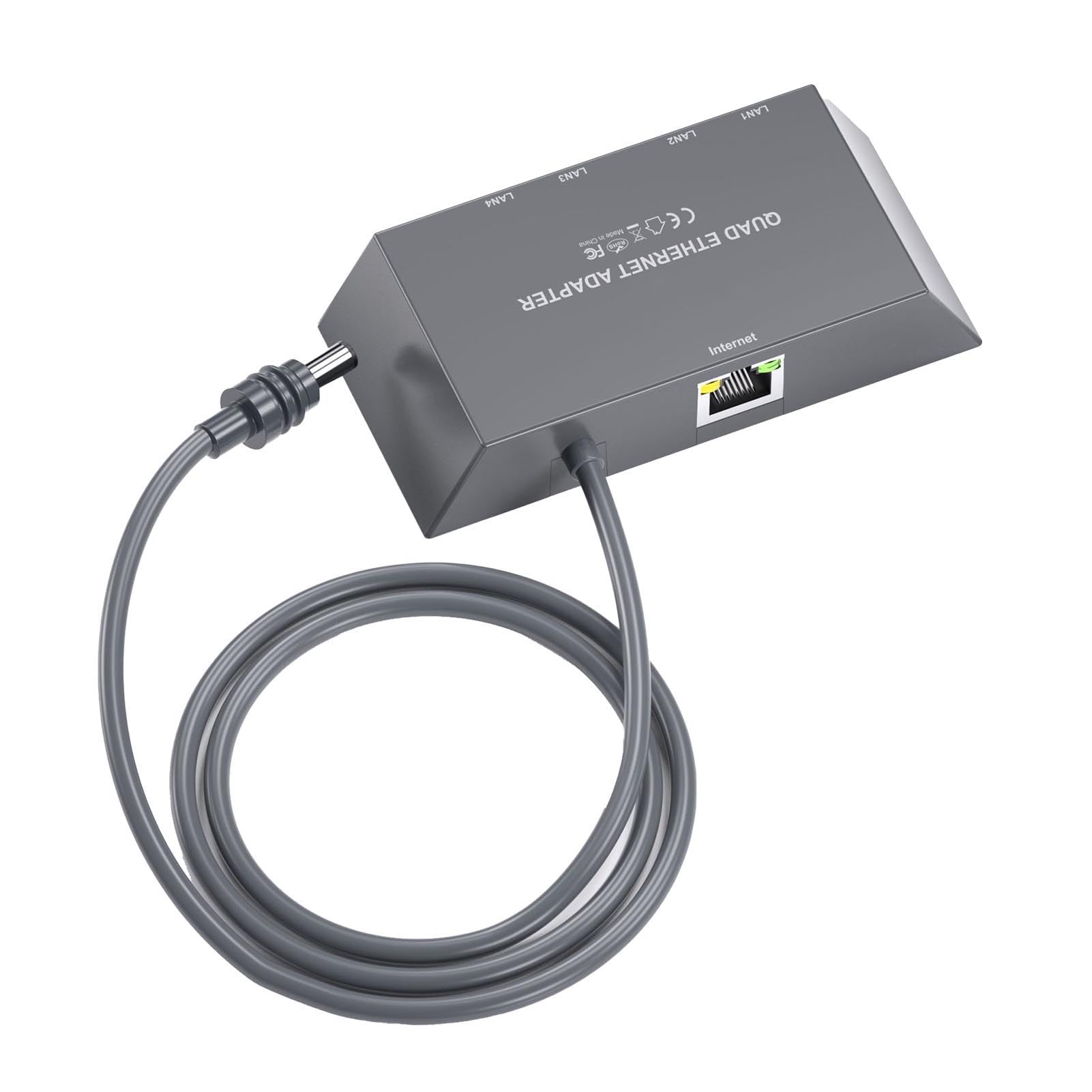 Fabater Wieloportowy Adapter Ethernet dla Gen 3 / Mini, Przewodowa Zewnętrzna Karta Sieciowa, Satelitarne Adaptery Ethernet, 4 Urządzenia Połączone Jednocześnie w Sieci