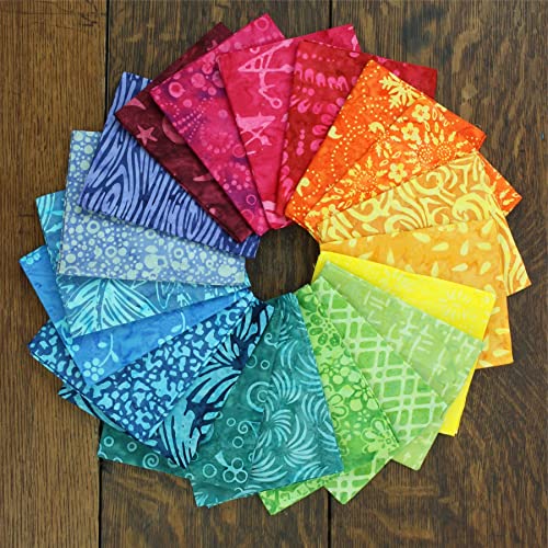 LoudElephant Cotton Batik Pre Cut Fabric Bundles - Fat Quarter - Rainbow Original - Image 2