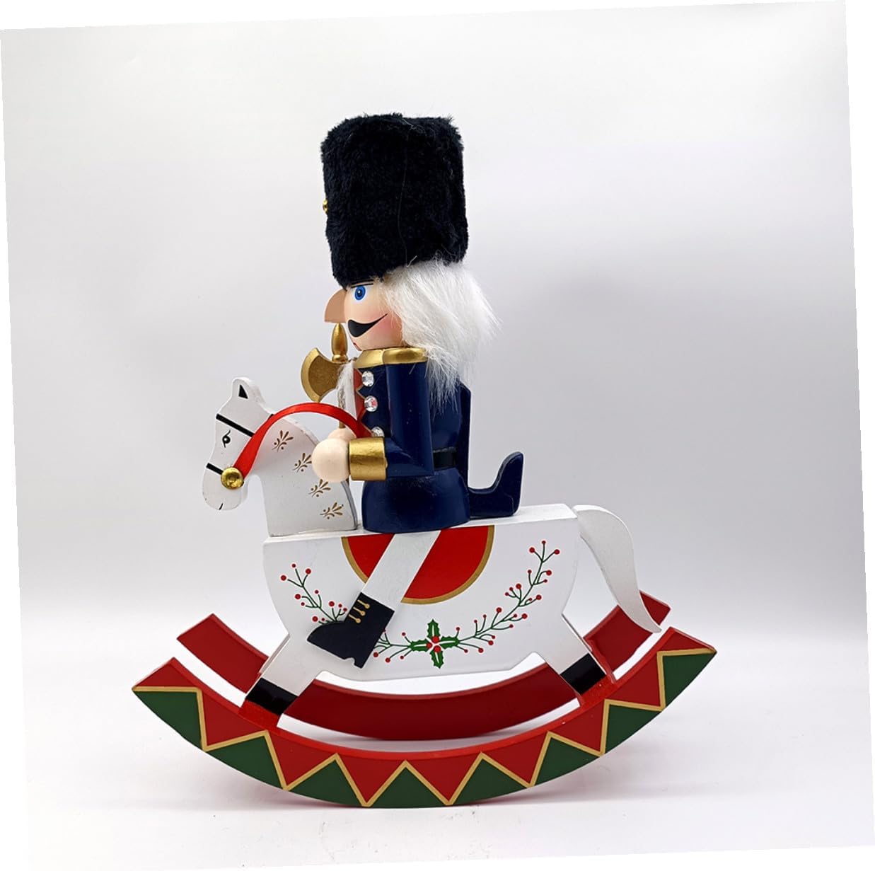 Christmas Nutcracker Figurine Set Small Wooden Rocking Rocker Guard Tabletop Holiday Decor for Festive Christmas Decorations