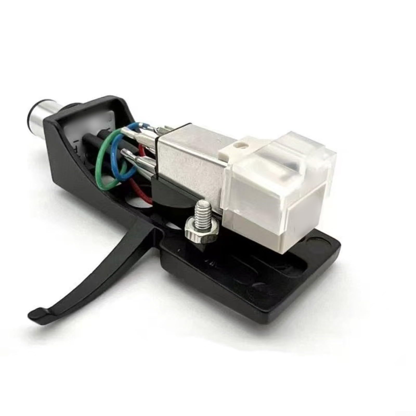 AT3600L Moving-Magnet-Tonabnehmer-Set mit Aluminiumlegierung-Halterung für LP-Schallplattenspieler, synthetischer Nadelspitze, präziser Hochfrequenzabtastung(Cartridge + Stand)