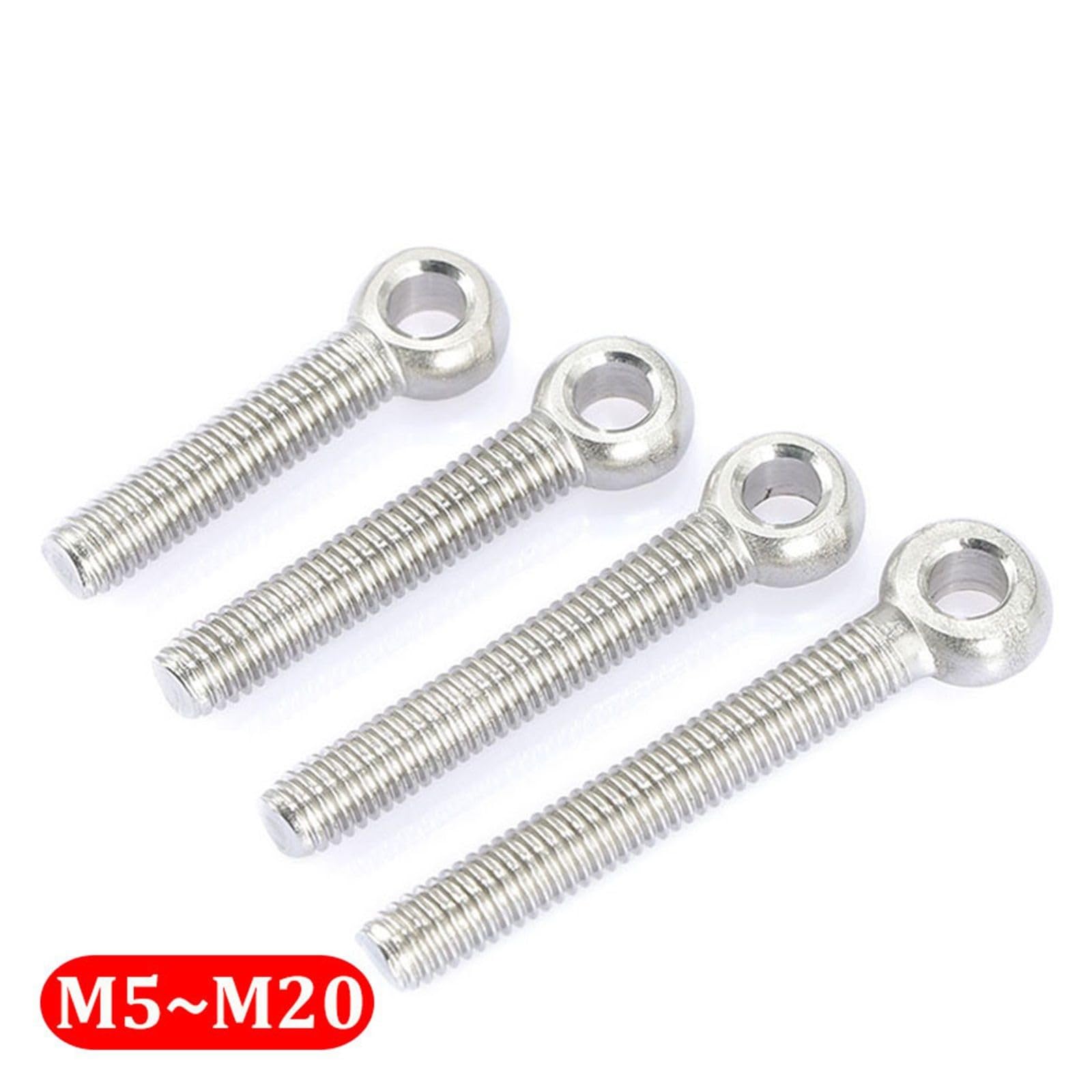 Bulloni A Occhiello In Acciaio Inox M5 - 16 Pezzi Con Dadi E Rondelle, Per Fai Da Te E Professionisti