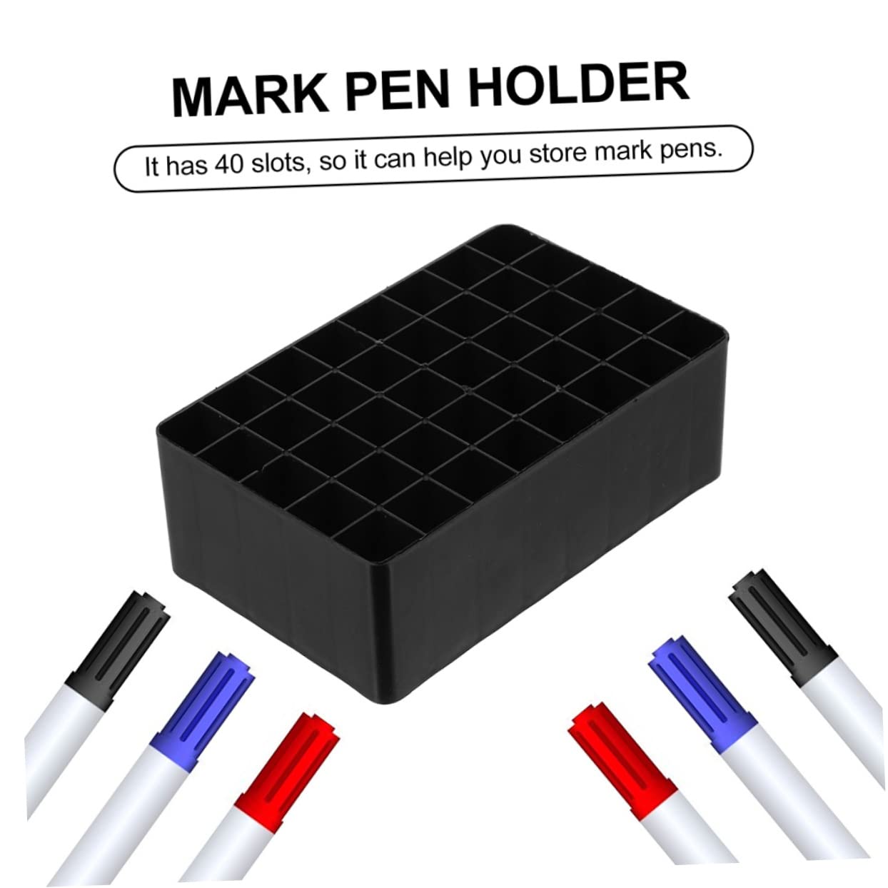 STOBOK Pen Storage Case with 40 Slots - Portable Pencil Caddy and Marker Pen Holder for School and Office Desk Organisation - Image 3