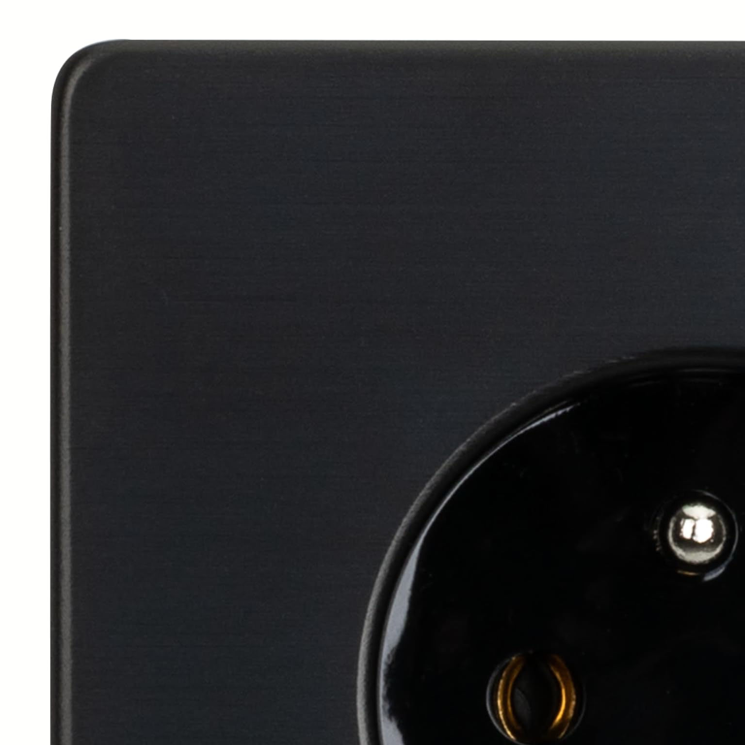 Gniazdko Elektryczne Pojedyncze Czarne Stal Szczotkowana PVD Black