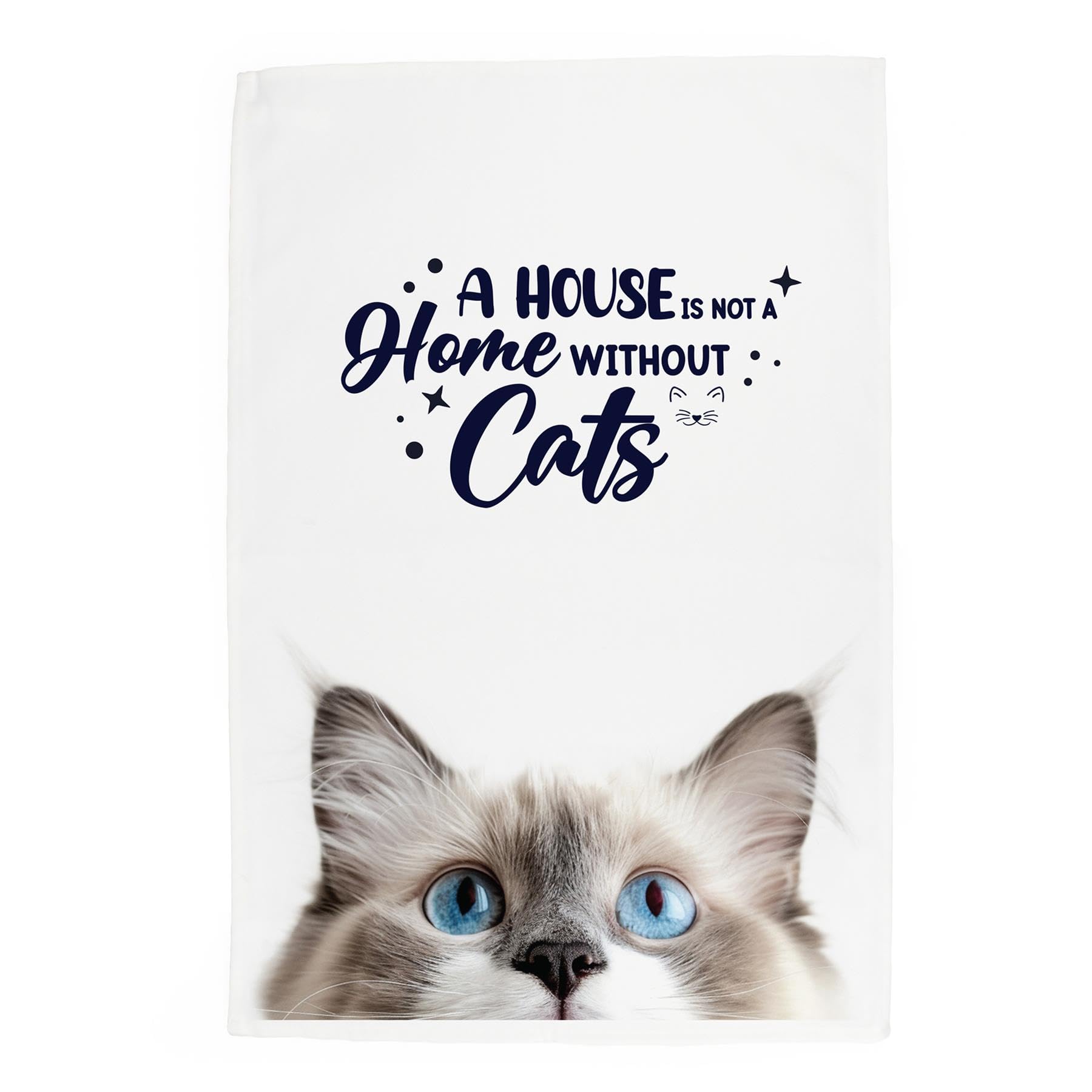 Purely Home Ragdoll Cat Tea Towel Panama Cotton Novelty Kitchen Gift For Cat Lovers from B&Q