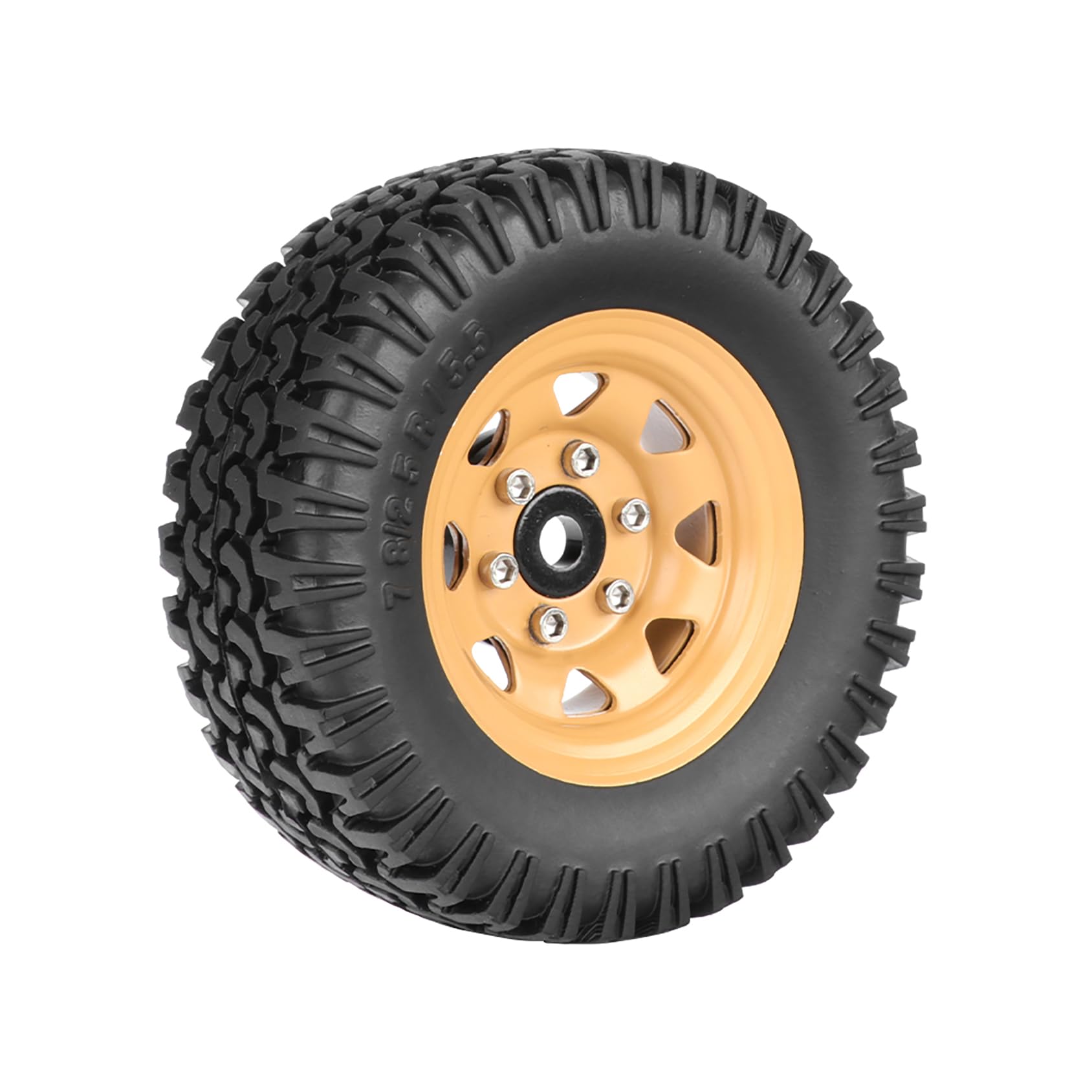 KEEDA Pneu RC 1,55" et jantes en alliage Beadlock pour voiture RC Crawler 1:10 Tamiya CC01 CC02 LC70 MST JIMNY AX90069 D90 (jaune)