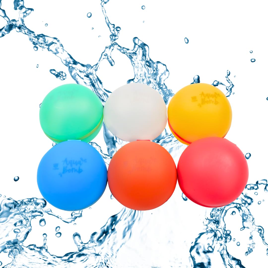 Aqua Bomb Water Balloons For Kids - Reusable Splashy Fun Water Balloons Perfect For Gifting, Games,Swimming Pool Parties, Beaches, Holi,Environment Friendly-Pack of 6 (B0D9P28S62) Amazon Price History, Amazon Price Tracker