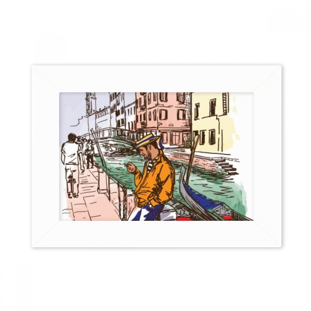 Cadre photo blanc Venise 5x7 pouces pour bureau et decoration de maison